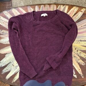 knit sweater from the loft, purple and black knitted